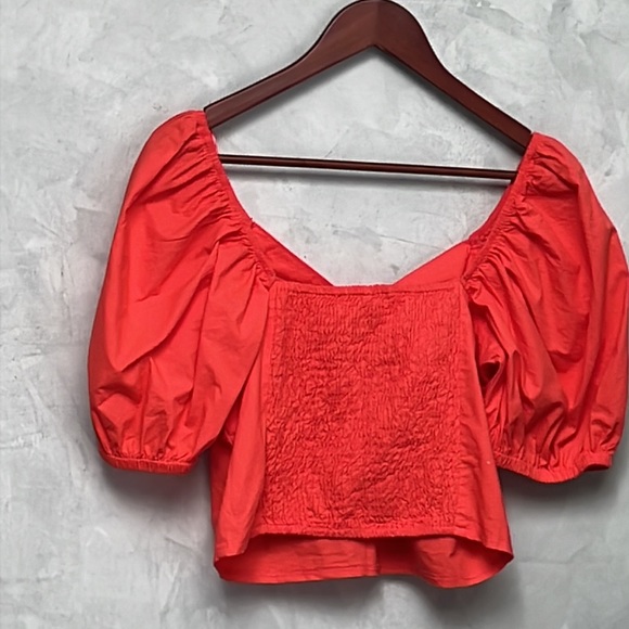 NWT Sim & Sam Puff Sleeve Plain Crop Blouse, size Xl - Picture 5 of 7